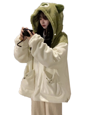 宽松设计感小众加厚毛绒棉服