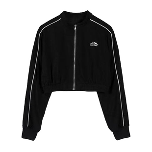 女团打歌服甜辣妹不规则拉链罩衫外套春季短款爵士跳舞上衣ins风