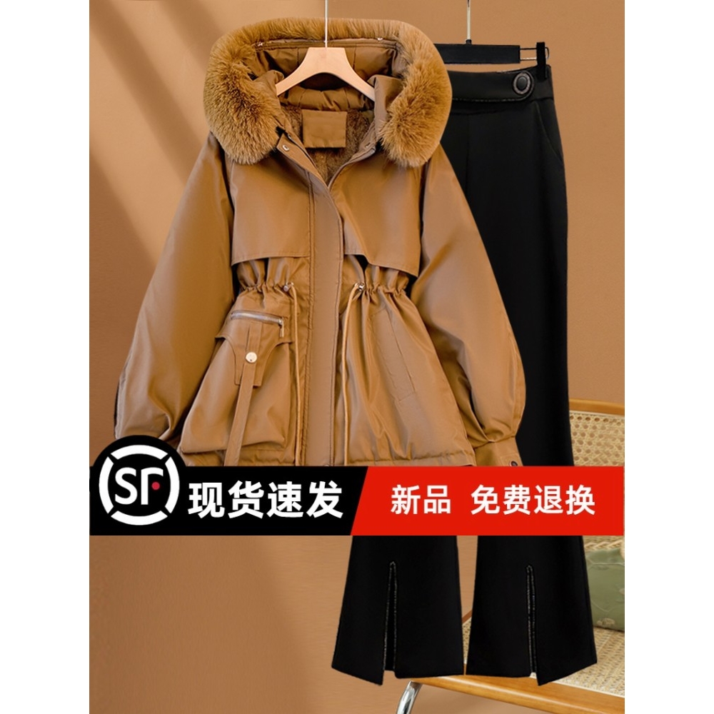 广州十三行大码秋冬装新款女士妈妈中式国风唐装棉服套装洋气高端
