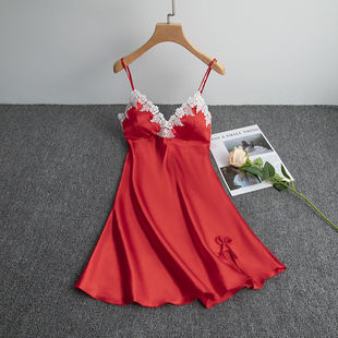 天天特价带胸垫睡衣真丝吊带睡裙女夏季丝绸性感睡衣女诱惑家居服