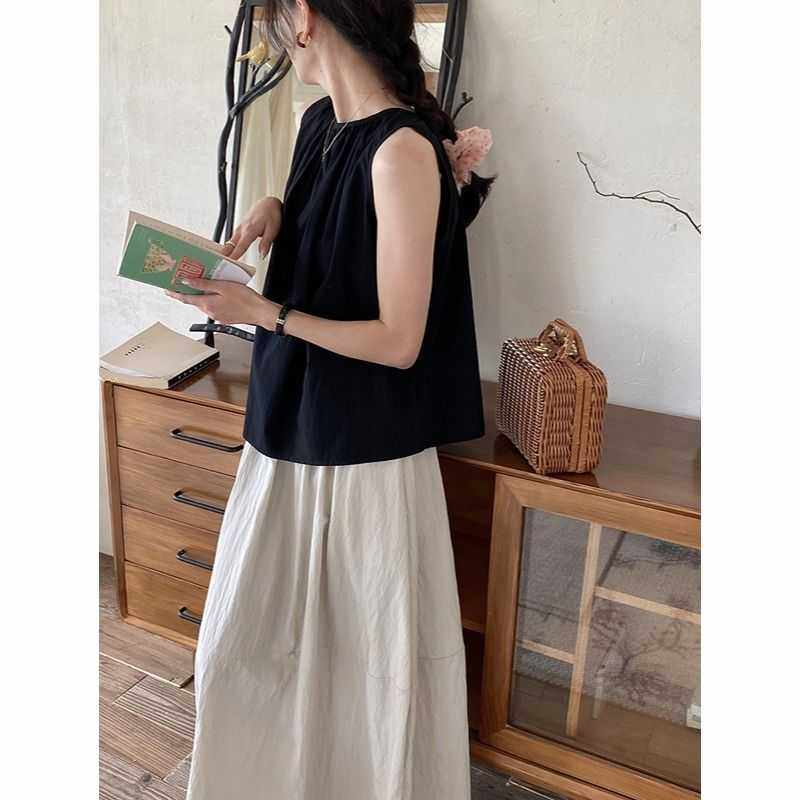 氧气感夏日 法式小斗篷A字无袖衬衫上衣 ZY1827 强明女装