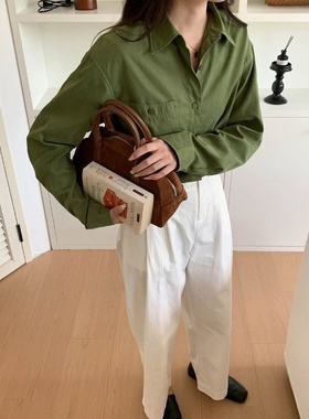 秋日随想 设计感叠穿磨毛灯芯绒长袖衬衫ZY1921 强明女装