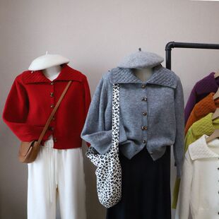 毛衣外套5687强明女装 开衫 韩系甜美减龄显瘦百搭短款 2025秋冬新款