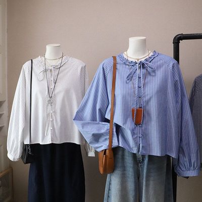 比正2026早春新韩版木耳边圆领