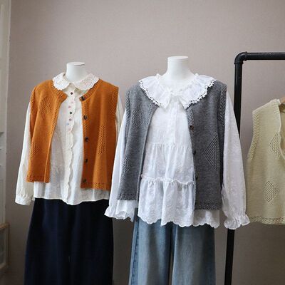 比正2026早春新款韩版圆领菱形