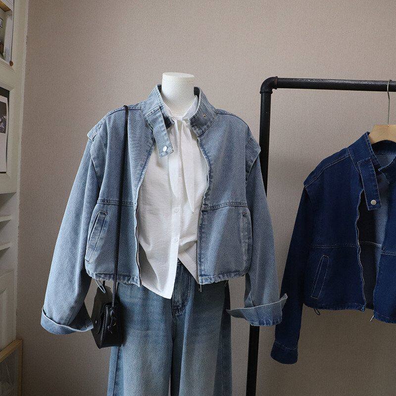2026早春新款韩版复古时尚宽松休闲百搭短款牛仔外套5826强明女装