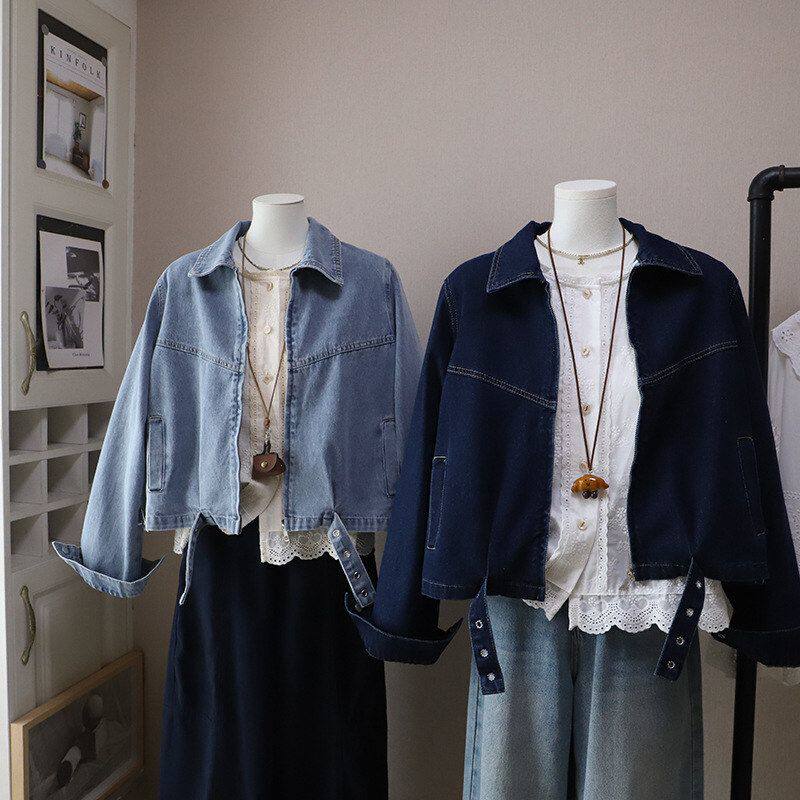 2026早春新款韩版时尚复古休闲百搭短款夹克牛仔外套5825强明女装