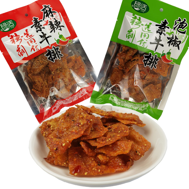 河南豆制品膨化食品素牛排泡椒麻辣大豆素肉怀旧儿时零食