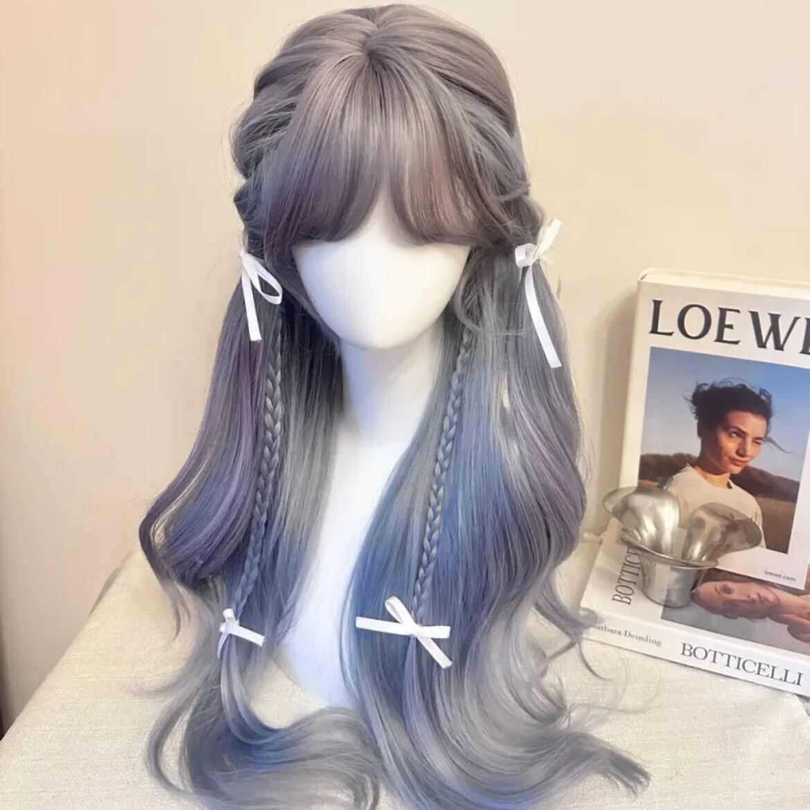 【雪域精灵】假发女雾霾蓝灰紫挑染长卷发渐变真cos造型全头套