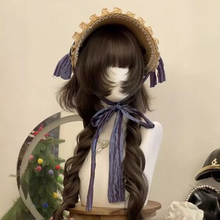 女日系古早感水母头长卷发甜美日常修颜Lolita罗马卷