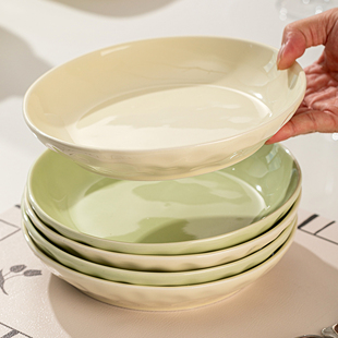奶油风陶瓷盘子菜盘家用2025新款 高级感8英寸深盘菜碟子餐盘餐具