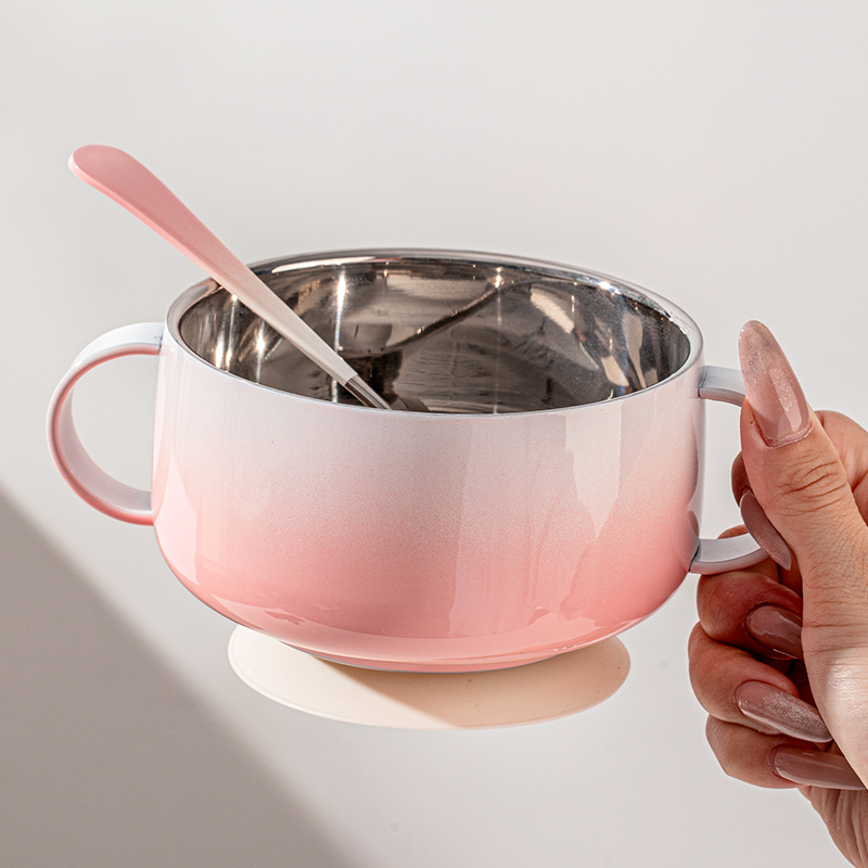 好用不烫手的不锈钢双耳儿童碗