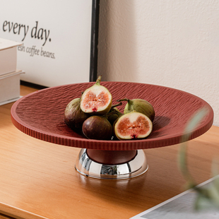 新家水果盘高端精致高颜值2026新款客厅茶几家用乔迁之喜红色果盘
