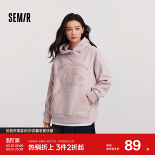 图案2024新款 森马史努比系列卫衣女中长款 oversize冬装 商场同款