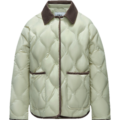 森马翻领三防轻薄中长款羽绒服女