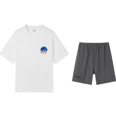 森马家居套装男士春季日常舒适透气卡通印花休闲风可外穿短袖睡衣