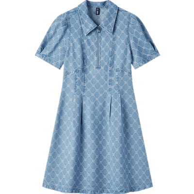 牛仔森马甜酷复古泡泡袖