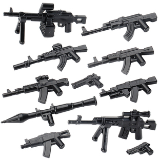 军事小人仔AK47系列AK74MAK12PKM第三方武器模型积木零件配件