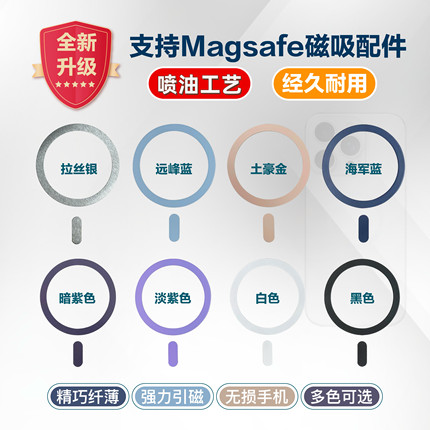 超薄引磁贴片强力吸磁无线充电磁吸圈magsafe引磁贴烤漆带定位点