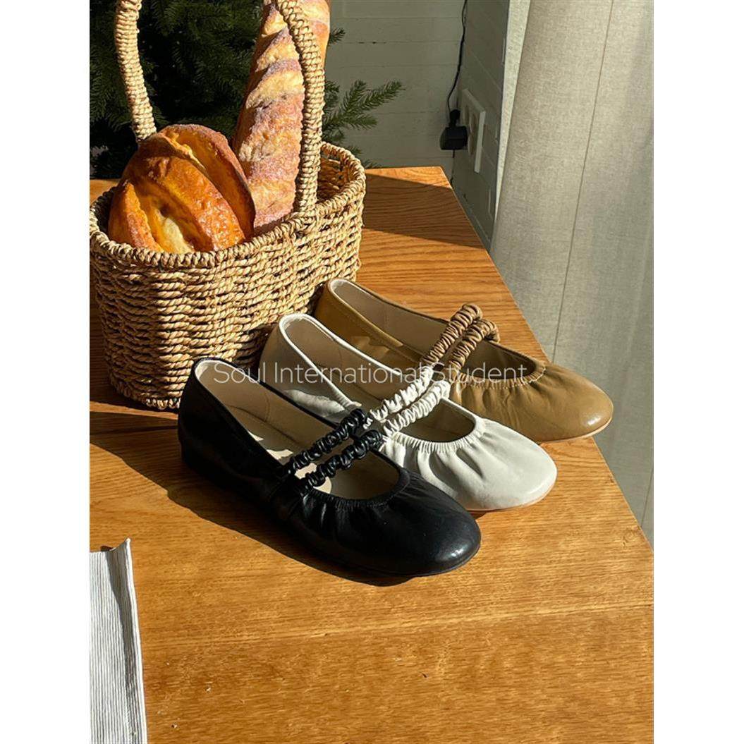 褶皱松紧带玛丽珍鞋女灰姑娘平底一脚蹬芭蕾舞鞋简约百搭单鞋,女鞋,玛丽珍鞋,淘宝优惠券,粉丝福利购,淘宝优惠卷