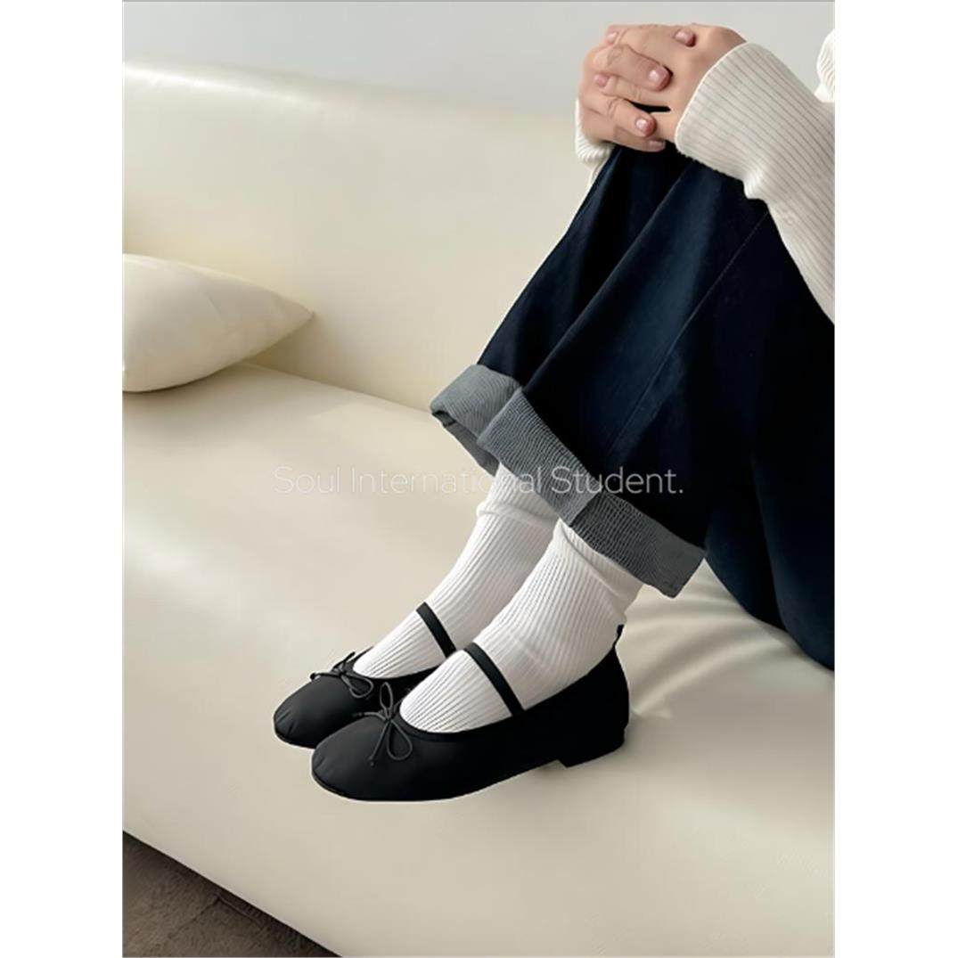 蝴蝶结一字带玛加绒丽珍鞋女灰姑娘冬季平底芭蕾风单鞋浅口,女鞋,玛丽珍鞋,淘宝优惠券,粉丝福利购,淘宝优惠卷