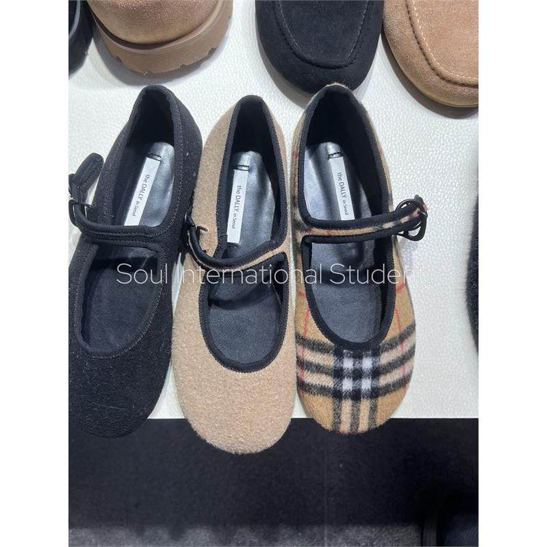 复古一字扣玛丽珍鞋女灰姑娘秋季平底格纹毛绒舒适奶奶鞋单鞋,女鞋,玛丽珍鞋,淘宝优惠券,粉丝福利购,淘宝优惠卷