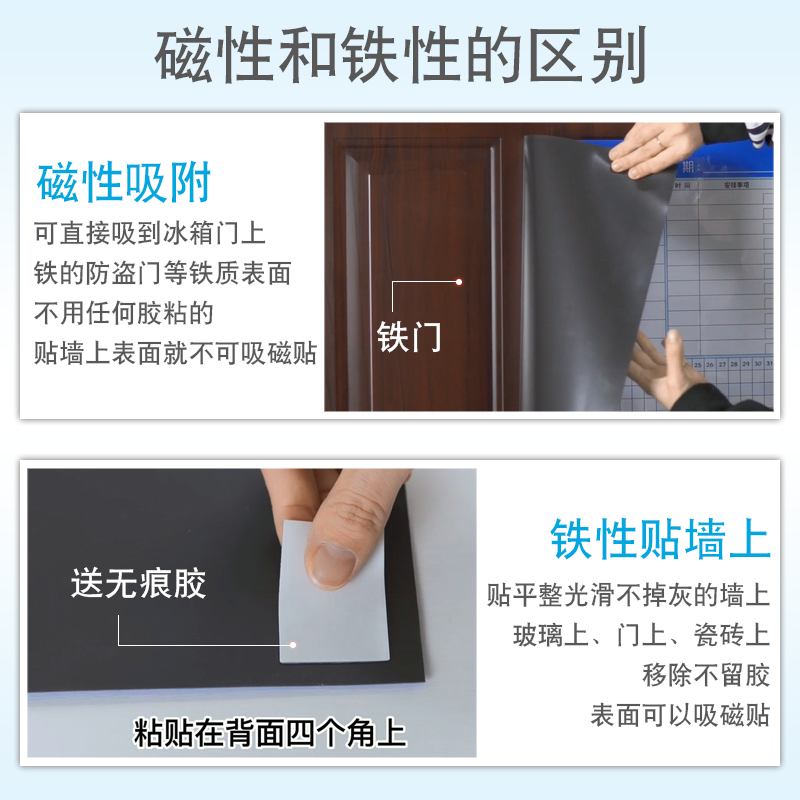 全年计划表墙贴一年时间安排表可擦反复使用每月每周计划磁性墙贴
