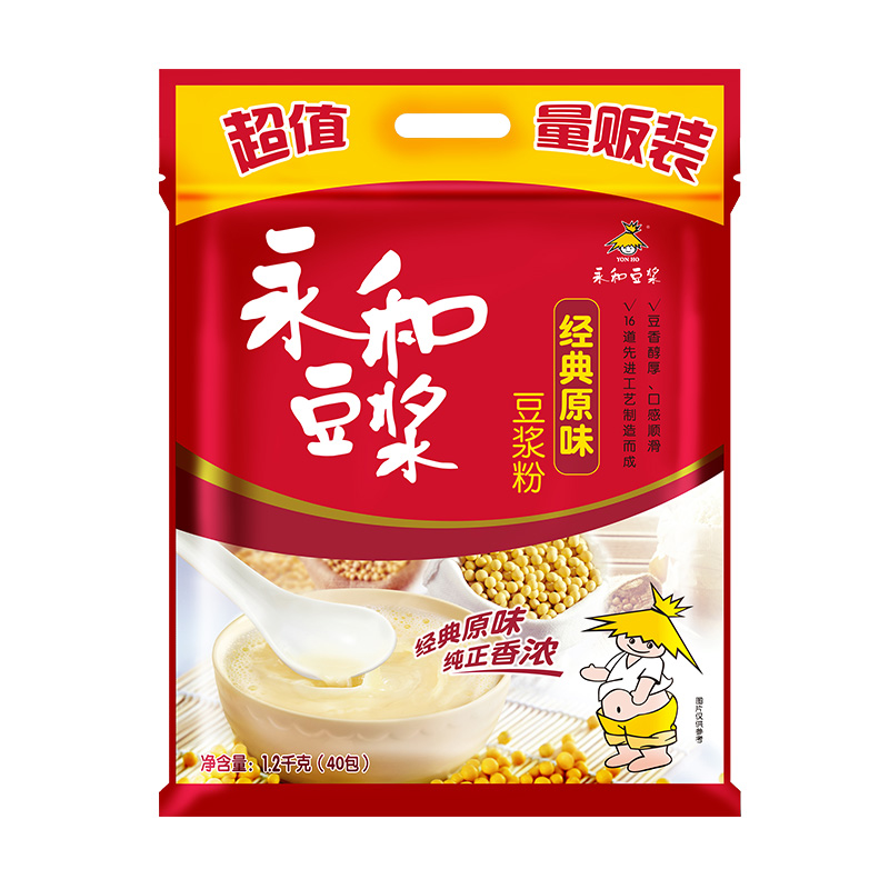 永和豆浆1200g经典原味豆浆粉早餐袋装速溶冲饮豆浆粉40小包,咖啡/麦片/冲饮,豆浆,淘宝优惠券,粉丝福利购,淘宝优惠卷
