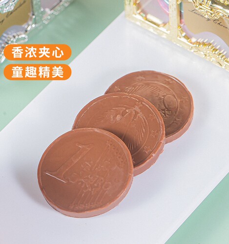 进口艾达世界金色宝箱金币巧克力