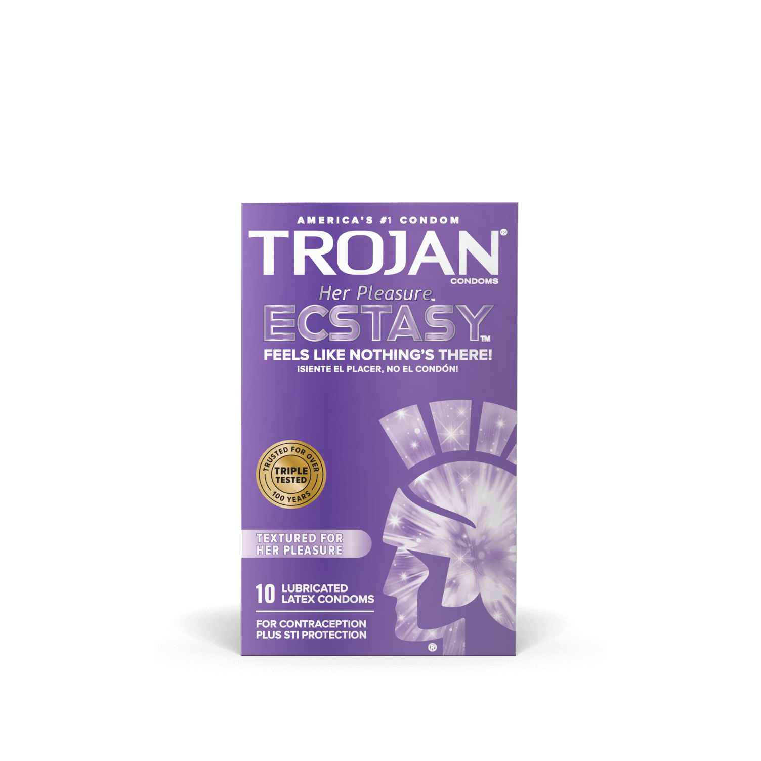 美国制造TROJAN Her ecstasy女士销魂低过敏双重润滑安全套1/10片