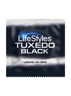 美国进口LifeStyles TUXEDO BLACK 性感午夜黑色避孕套安全套单片