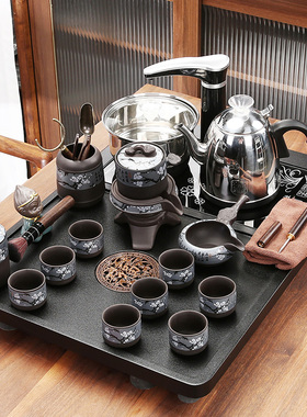 小号石头茶盘石材全自动紫砂茶具套组家用客厅底部上水一体式茶台