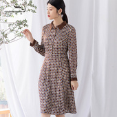 气质百搭优雅A字中长款 依伽依佳2021秋季 新款 连衣裙女YEYQL036