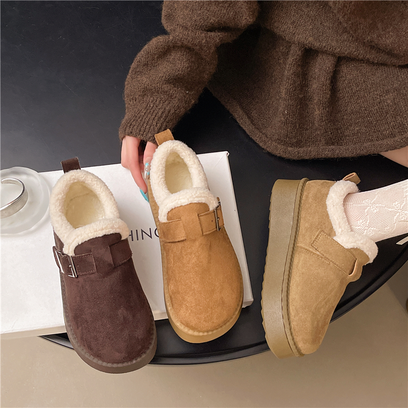 复古全包厚底勃肯鞋女冬季