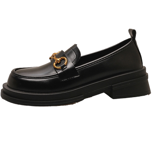 厚底乐福鞋女款2026新款爆款春款女鞋小皮鞋百搭鞋子春秋黑色单鞋