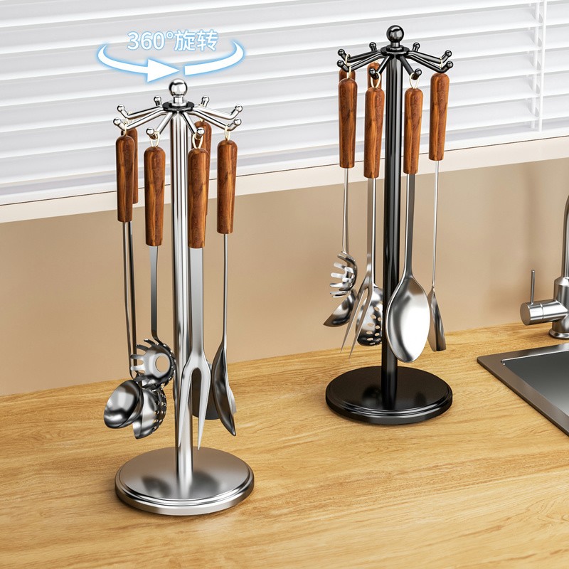 护家锅铲架锅铲收纳不锈钢旋转架