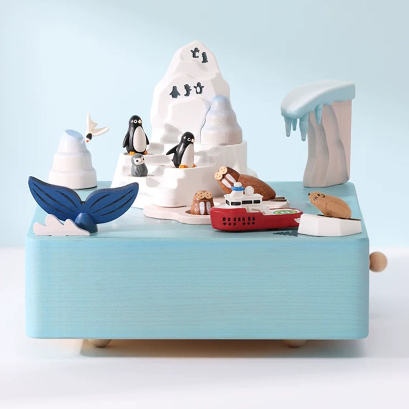 台湾jeancard实木音乐盒小火车生日礼物男生女小孩子圣诞儿童节