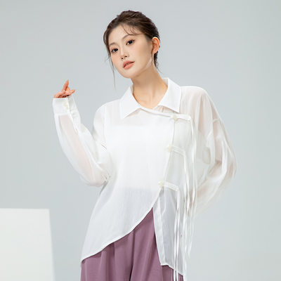 新款宽松垂顺现代舞服装