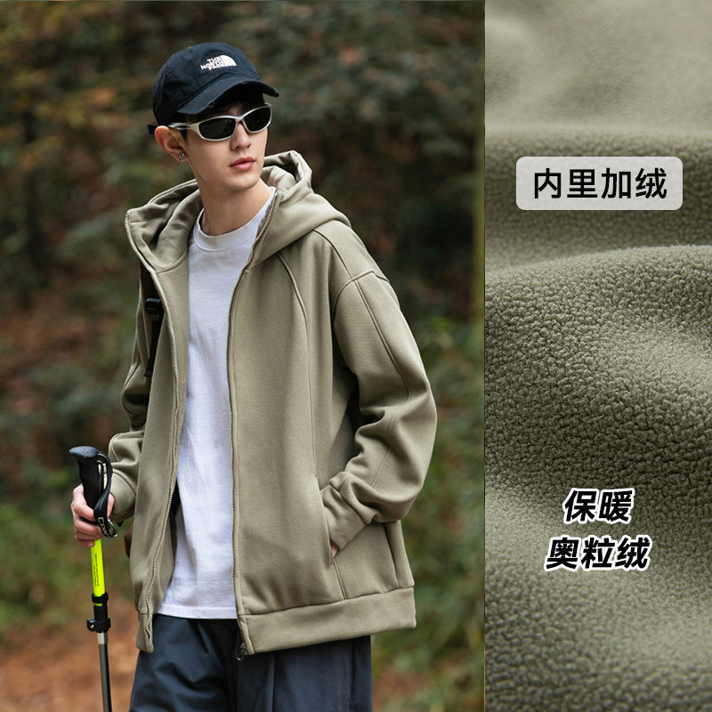 男士卫衣连帽摇粒绒夹克