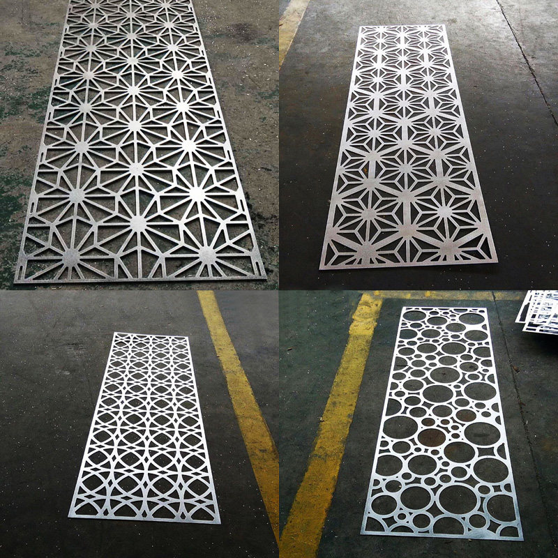 定制铝板雕花加工激光切割镂空幕墙铝单板雕刻冲孔屏风隔断设计