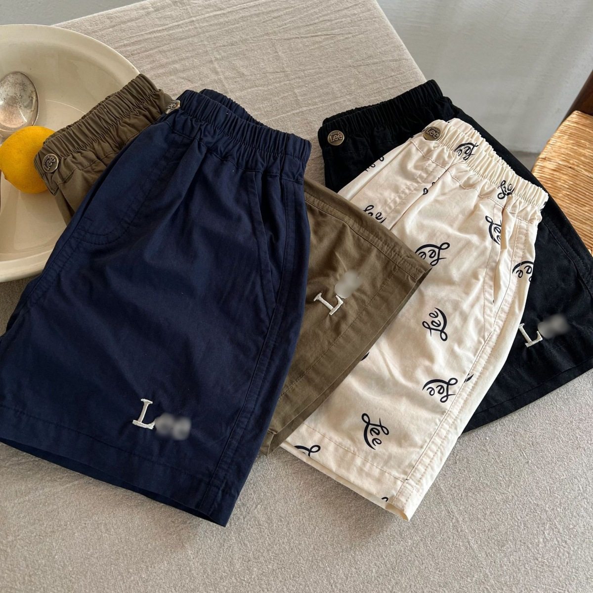 薄款儿童短裤2025夏新款男女童刺绣字母棉布裤宝宝日系潮牌五分裤,女装/女士精品,短裤,淘宝优惠券,粉丝福利购,淘宝优惠卷