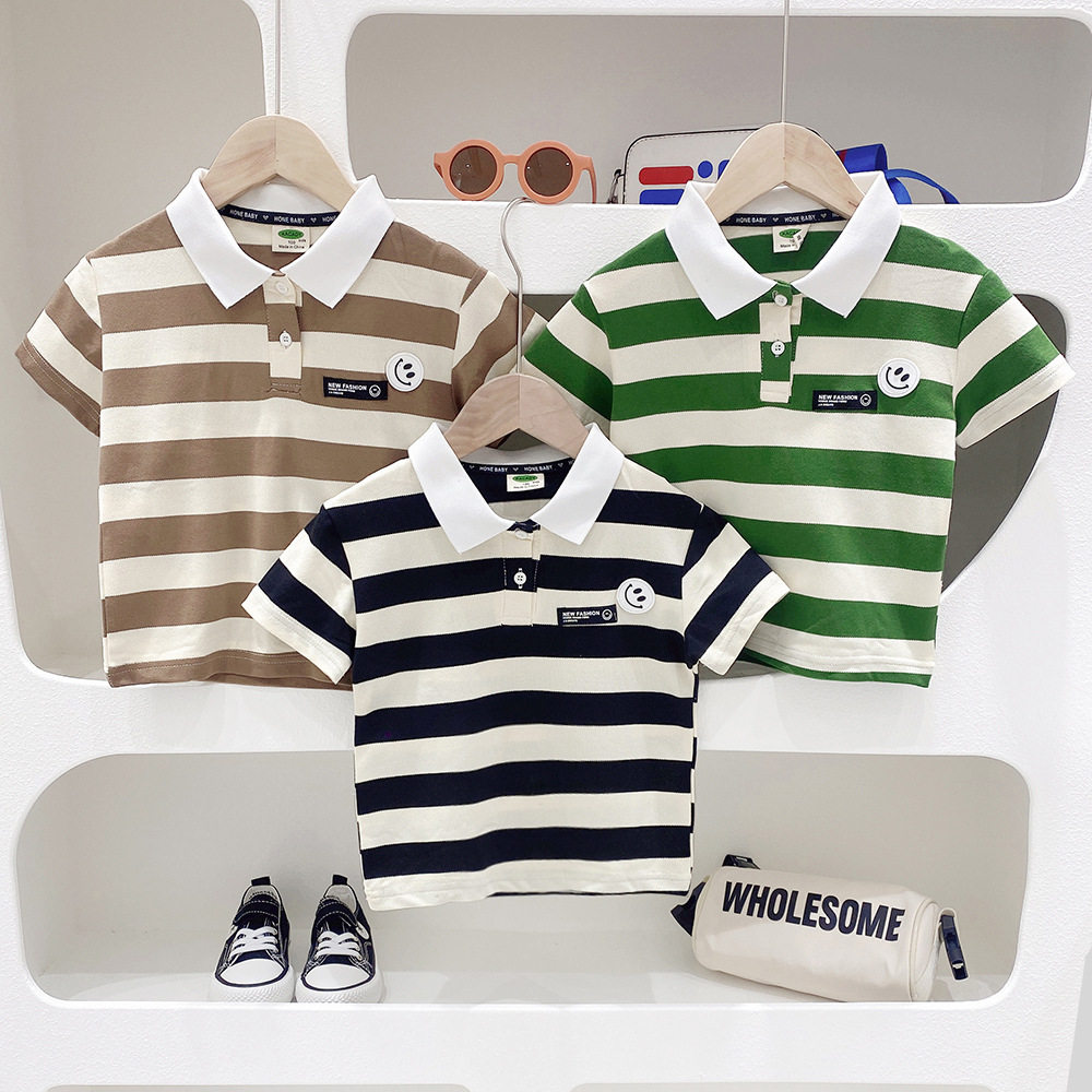 儿童夏季男童短袖翻领POLO衫韩版条纹卡通半袖T恤衫宝宝套头上衣,童装/婴儿装/亲子装,儿童POLO衫,淘宝优惠券,粉丝福利购,淘宝优惠卷