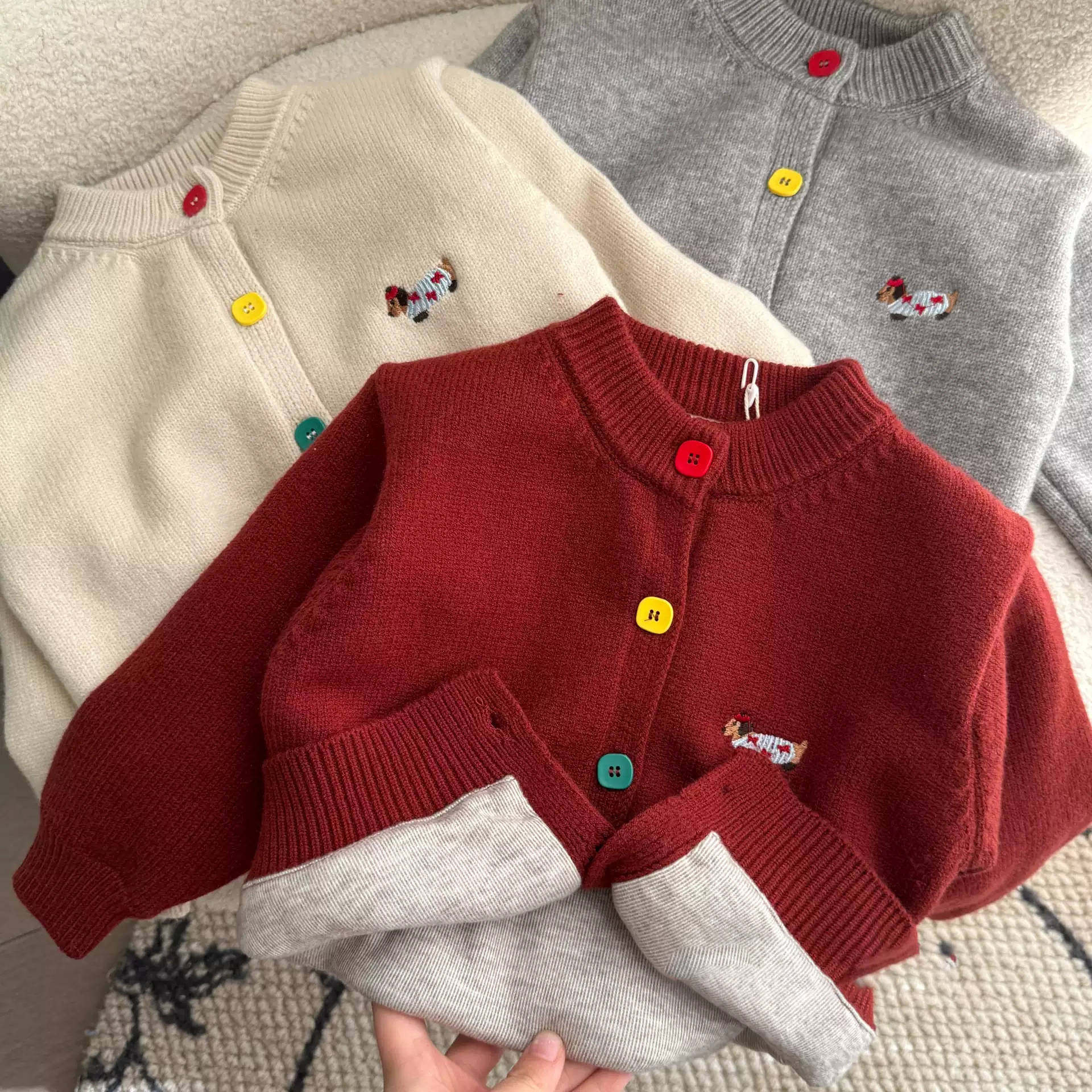 新年红儿童加厚针织衫～冬季款男女童保暖柔软上衣宝宝毛衣外套潮,童装/婴儿装/亲子装,毛衣/针织衫,淘宝优惠券,粉丝福利购,淘宝优惠卷