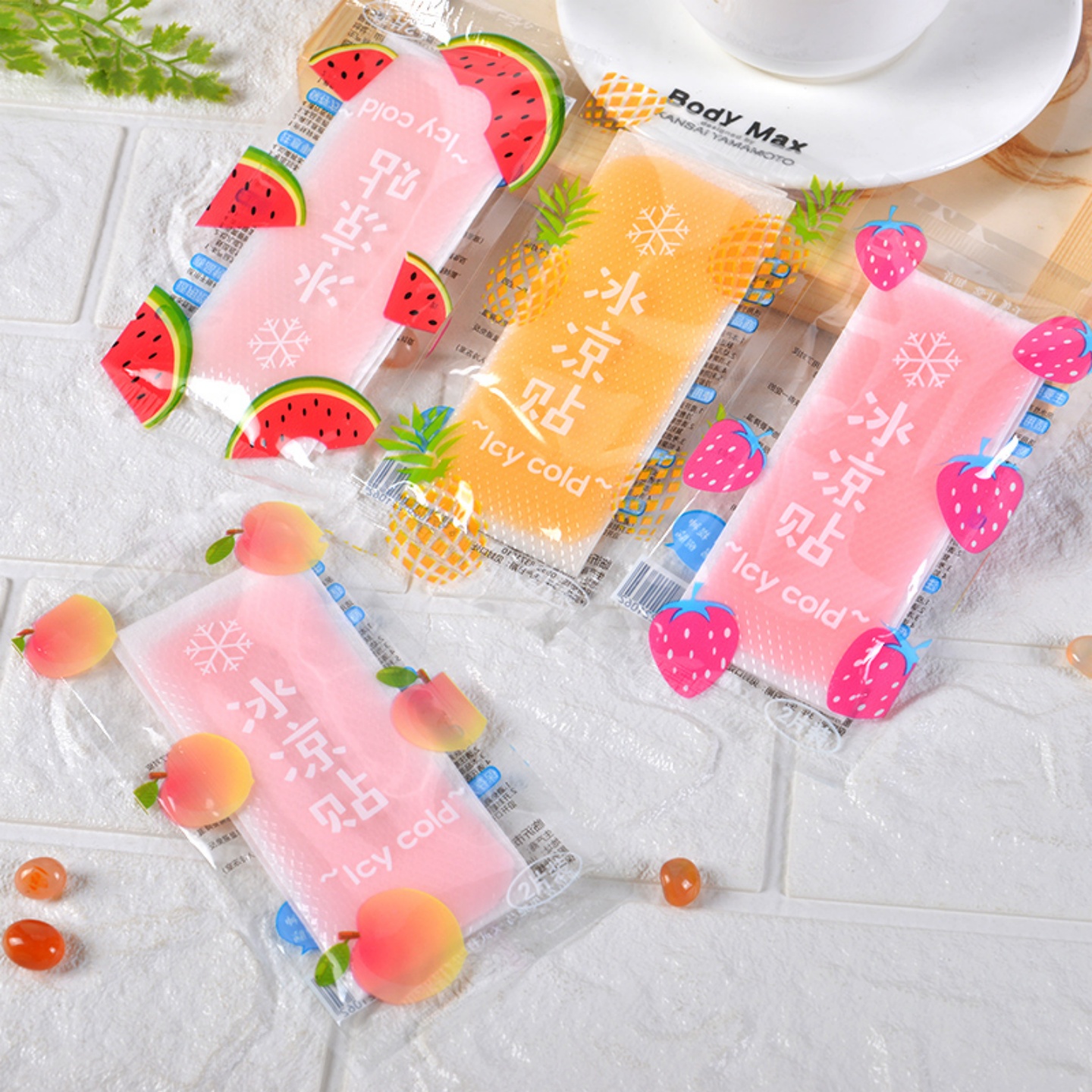 知音冰凉贴提神醒脑学生熬夜解暑防暑冰贴降温贴军训水果味清凉贴