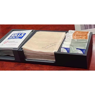 简约桌面收纳盒茶水间办公室前台防水亚克力可移动纸巾糖包茶叶盒