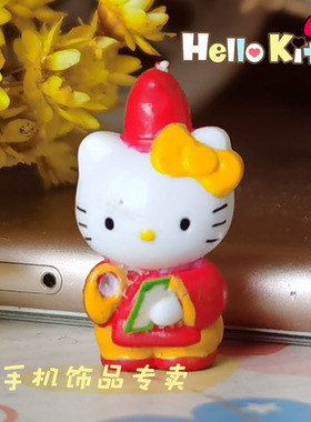 文官造型saniro日本凯蒂猫手办公仔摆件微型盲盒挂件 有瑕疵慎拍