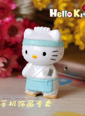 武士款saniro日本凯蒂猫手办公仔摆件微型盲盒手机挂件 瑕疵慎拍