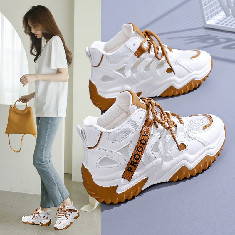 女款老爹鞋2026夏季镂空透气运动鞋厚底休闲鞋中老年妈妈鞋潮