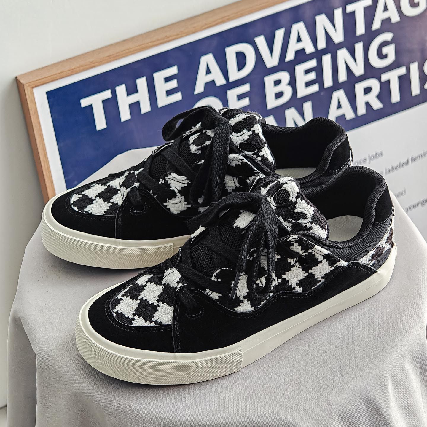 2025新款男鞋秋季厚底滑板鞋休闲百搭面包鞋韩版潮流运动板鞋跨境