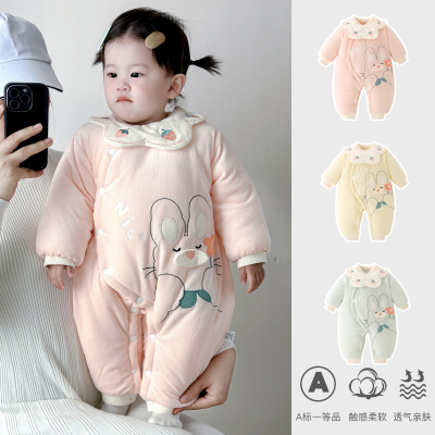 新生婴儿加厚连体衣套装